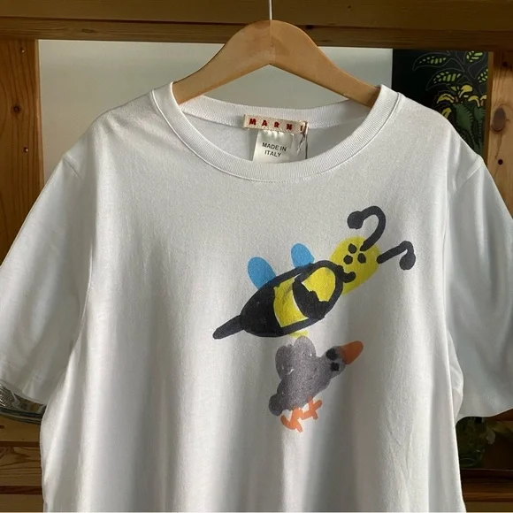 Marni Kids Bird Bee Kids Drawing Tee T-shirt 14 - Picture 6 of 14